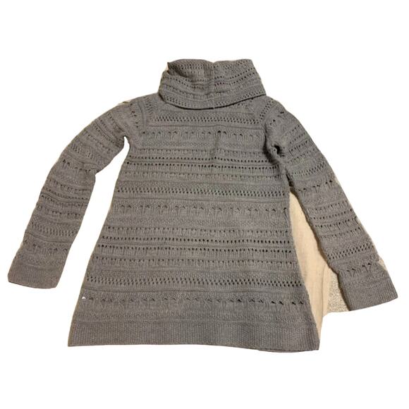 Nordstroms Cotton Emporium Sweater Womens Size Small Grey Knit Tunic Turtleneck - Picture 2 of 10